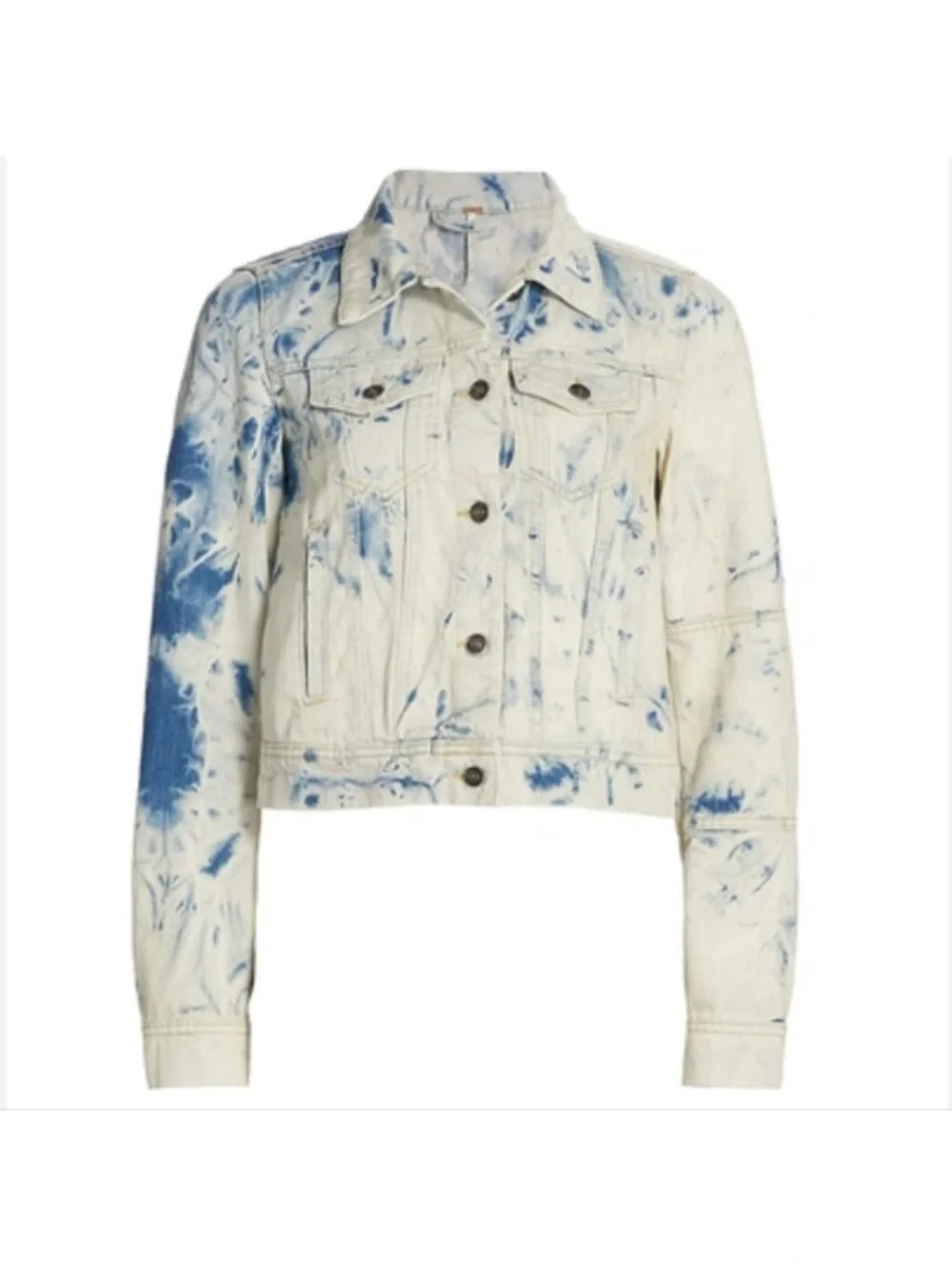 Free People, Rumors Denim Jacket, Jones Tie Dye Blue, XS, NWOT! - Picture 3 of 6